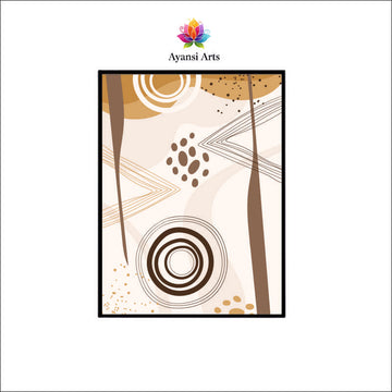 Boho Rhythms Abstract Earth Tone Geometric & Organic Canvas Digital Painting by Ayansi Art