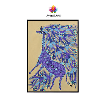 Abstract Tribal Bird Motif  Digital Canvas Art by Ayansi Arts