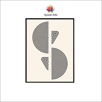 Rhythmic Balance Abstract Geometric Duo Canvas Digital Painting by Ayansi Art