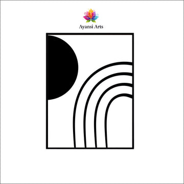 Moonbow - Minimalist Abstract Canvas Digital Painting by Ayansi Arts