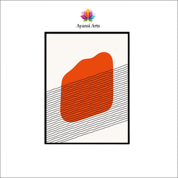 Terra Horizon - Modern Abstract Geometric Lines Canvas Digital Painting by Ayansi Arts