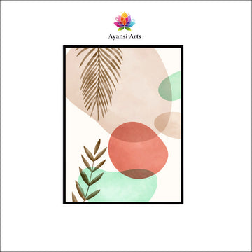 Tropical Breeze Abstract - Boho Botanical & Pastel Canvas Digital Painting by Ayansi Art