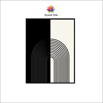 Yin and Yang Arches Monochromatic Arch Divide Canvas Painting by Ayansi Arts