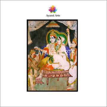 Ram Darbar With Hanuman Canvas Digital Painting Art by Ayansi Arts