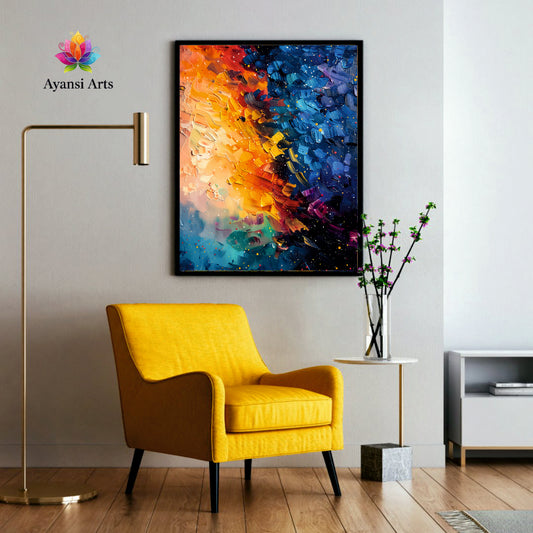 Celestial Symphony - High-Quality Abstract Canvas Digital Painting by Ayansi Arts