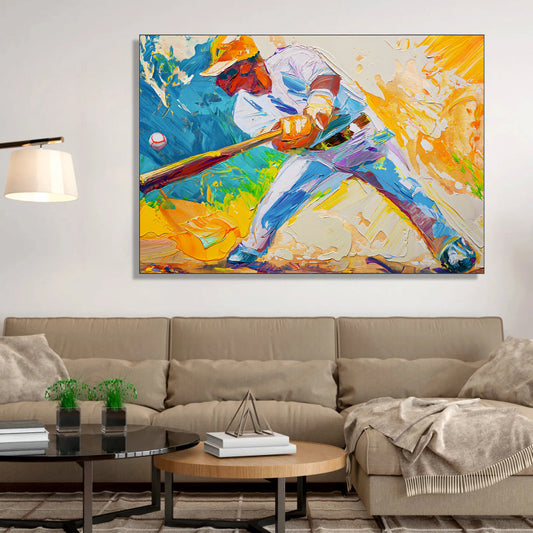 Swing Time Abstract Canvas Digital Painting - Energetic Sports Art