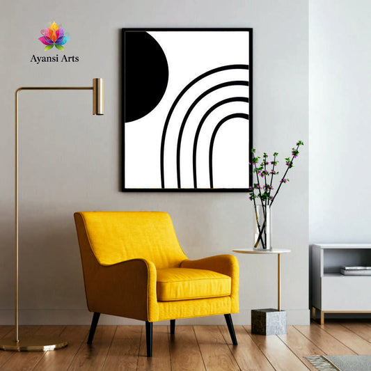 Moonbow - Minimalist Abstract Canvas Digital Painting by Ayansi Arts
