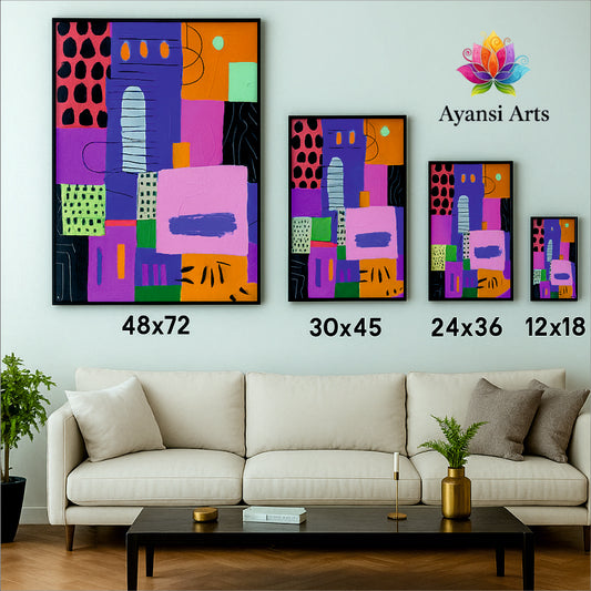 Meadow Melody Aesthetic Canvas Digital Painting - Figures in Floral Field