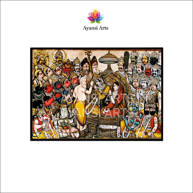 Majestic Ram Darbar Coronation Canvas Painting by Ayansi Arts