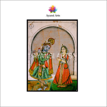 Radha Krishna Traditional Art Canvas Painting by Ayansi Arts