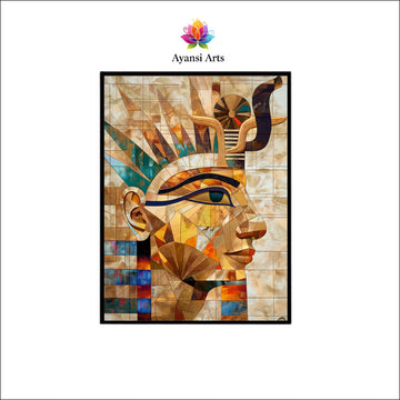 Pharaoh's Legacy - High-Quality Abstract Canvas Digital Painting by Ayansi Arts