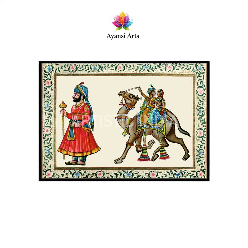 Royal Rajasthani Procession Canvas Painting by Ayansi Arts