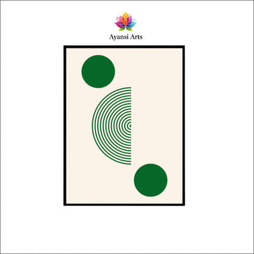 Forest Echo - Abstract Green Geometric Canvas Digital Painting by Ayansi Art
