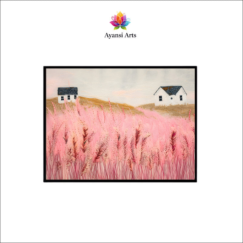 Whispering Fields Abstract Canvas Digital Painting - Ethereal Landscape by Ayansi Arts