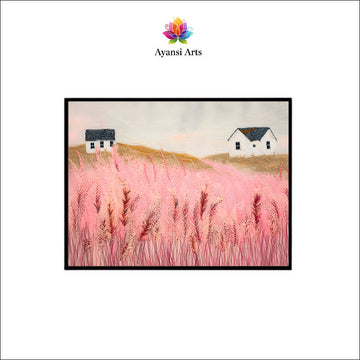 Whispering Fields Abstract Canvas Digital Painting - Ethereal Landscape by Ayansi Arts