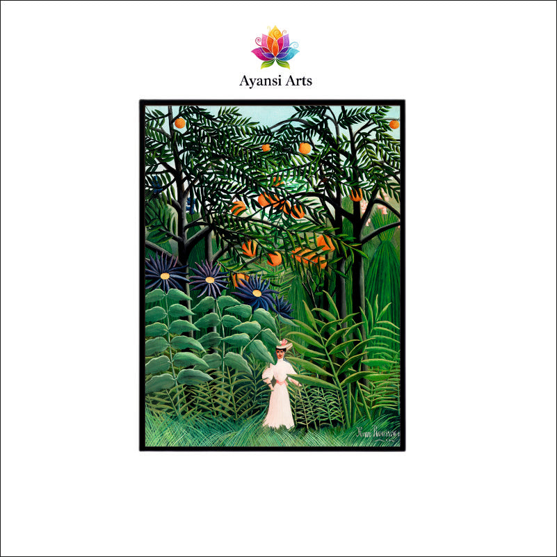 Oasis Rousseau Jungle Serenity: A Rousseau-Inspired Oasis - Ayansi Arts