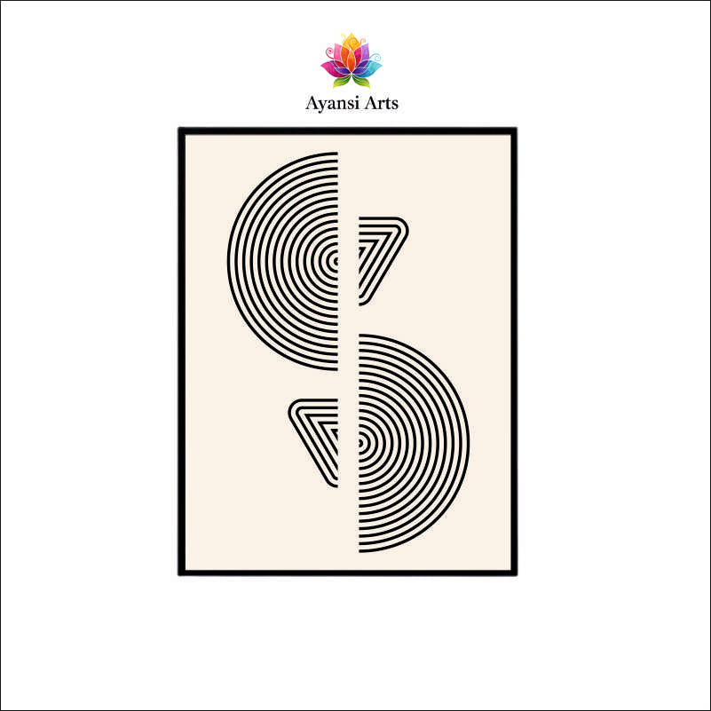Rhythmic Balance Abstract Geometric Duo Canvas Digital Painting by Ayansi Art