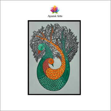 Embrace of the Peacocks  Canvas Digital Painting Canvas Art by Ayansi Arts