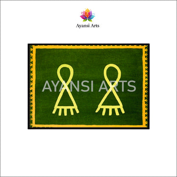 Gond Art Symbolic Figures Canvas Painting by Ayansi Arts