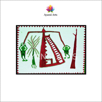 Warli Art Festive Scene Canvas Painting by Ayansi Arts