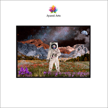 Cosmic Wanderer Aesthetic Canvas Digital Painting - Surreal Space Dream