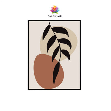 Earthy Botanicals - Modern Abstract Leaf & Organic Shapes Canvas Digital Painting by Ayansi Arts