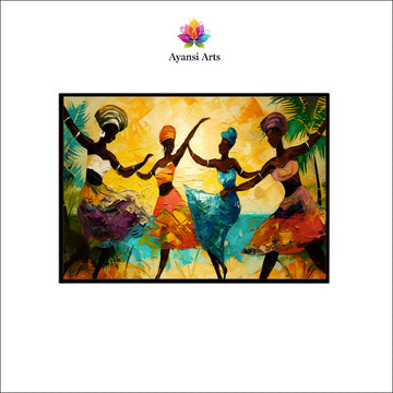 Meadow Melody Aesthetic Canvas Digital Painting - Figures in Floral Field