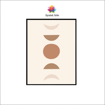 Lunar Phases - Abstract Earth Tones Canvas Digital Painting by Ayansi Art