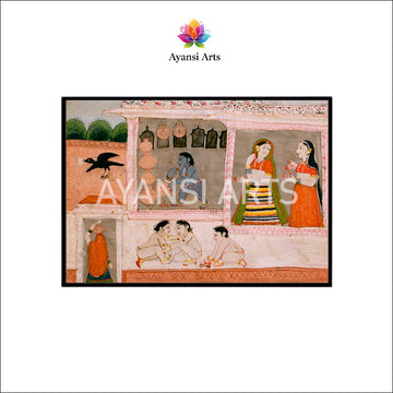 Krishna Bal Leela Traditional Art Canvas Painting by Ayansi Arts