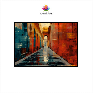 Mughal Courtyard Alleyway Canvas Digital Painting