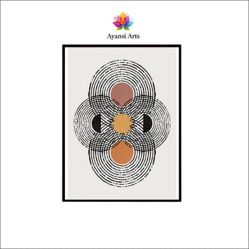 Cosmic Bloom - Abstract Boho Celestial Mandala Canvas Digital Painting by Ayansi Art