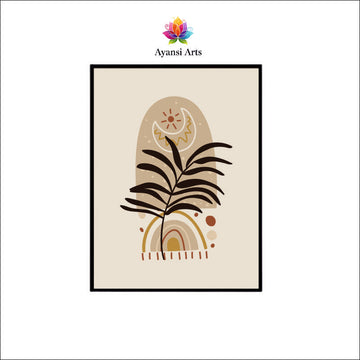 Desert Dream - Boho Sun, Moon & Palm Leaf Abstract Canvas Digital Painting by Ayansi Arts (Copy)