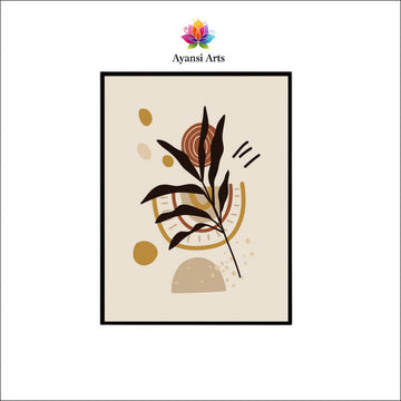 Boho Minimalist Vine Abstract Botanical Canvas Digital Painting by Ayansi Art