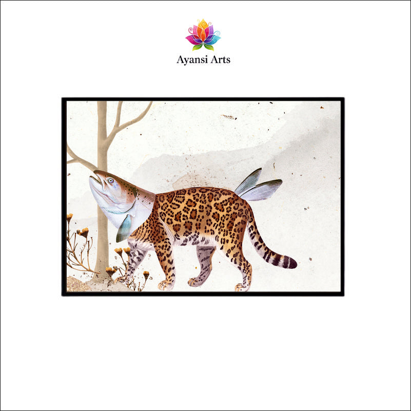 Hybrid Wanderer Canvas Digital Painting - Surreal Animal Fusion