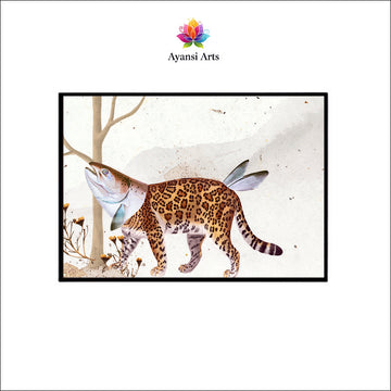 Hybrid Wanderer Canvas Digital Painting - Surreal Animal Fusion