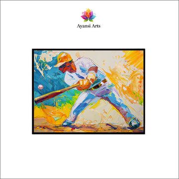 Swing Time Abstract Canvas Digital Painting - Energetic Sports Art