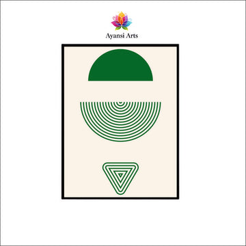 Forest Horizon Balance - Abstract Geometric Canvas Digital Painting by Ayansi Art
