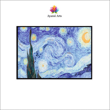 Cosmic Serenity Canvas Digital Painting - Van Gogh Style