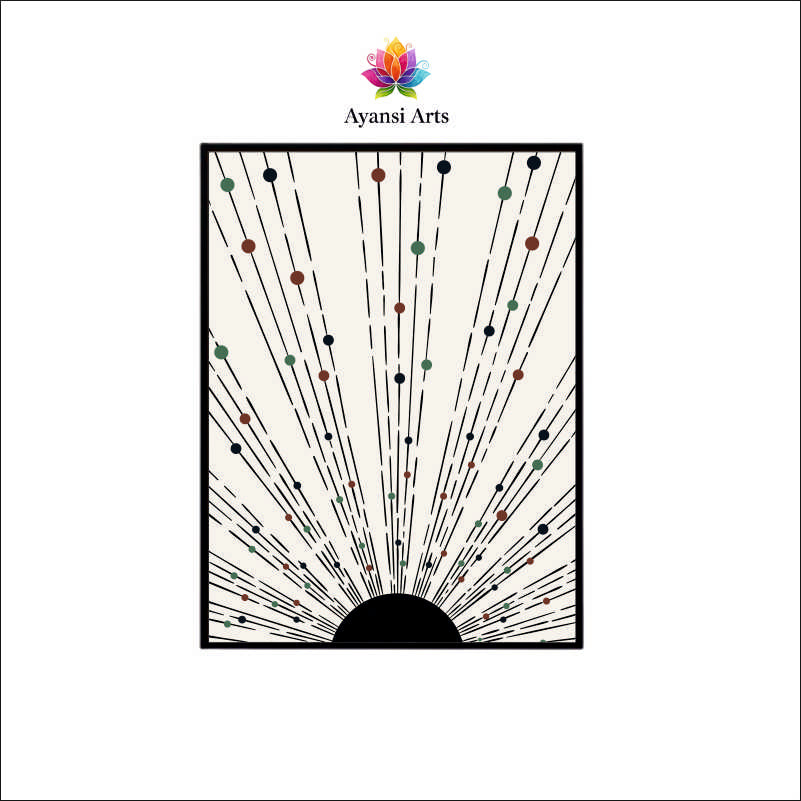 Boho Sunburst Radiance Canvas Painting by Ayansi Arts