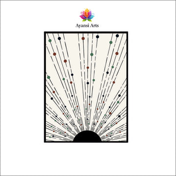 Boho Sunburst Radiance Canvas Painting by Ayansi Arts
