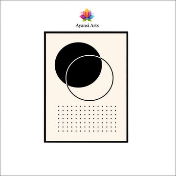 Celestial Union" - Modern Geometric Canvas Digital Painting by Ayansi Arts