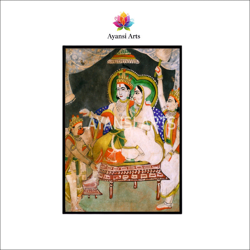 Ram Darbar With Hanuman Canvas Digital Painting Art by Ayansi Arts