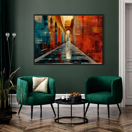 Mughal Courtyard Alleyway Canvas Digital Painting