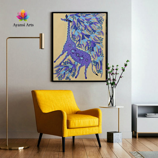 Abstract Tribal Bird Motif  Digital Canvas Art by Ayansi Arts
