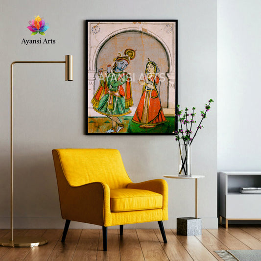 Radha Krishna Traditional Art Canvas Painting by Ayansi Arts