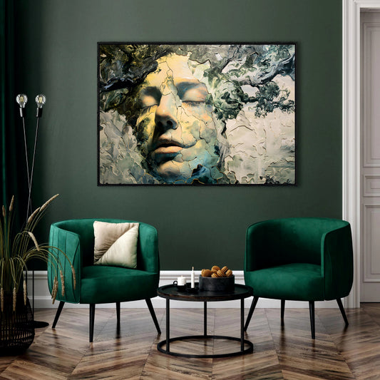 Ephemeral Bloom Abstract Canvas Digital Painting - Nature's Embrace