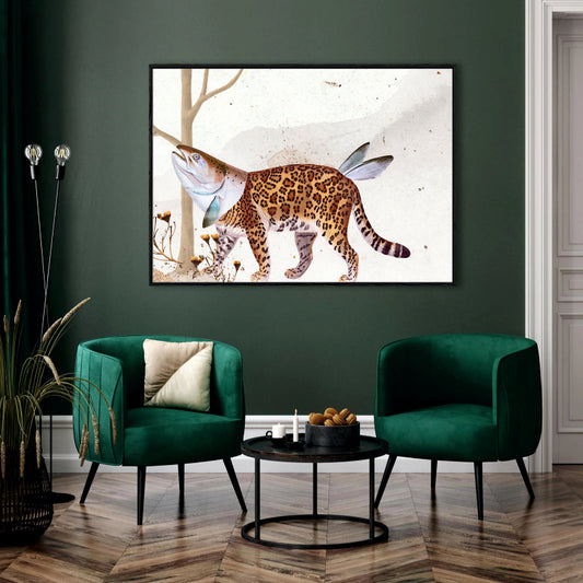Hybrid Wanderer Canvas Digital Painting - Surreal Animal Fusion