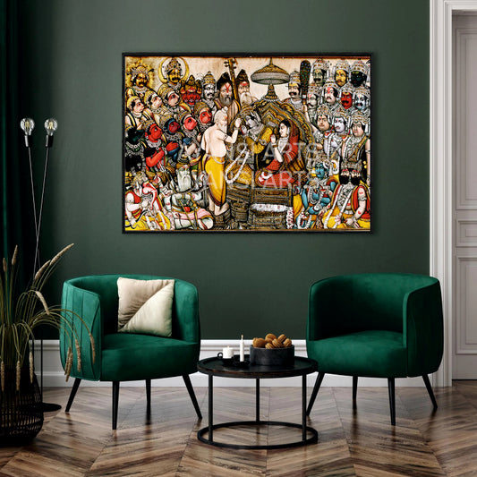 Majestic Ram Darbar Coronation Canvas Painting by Ayansi Arts