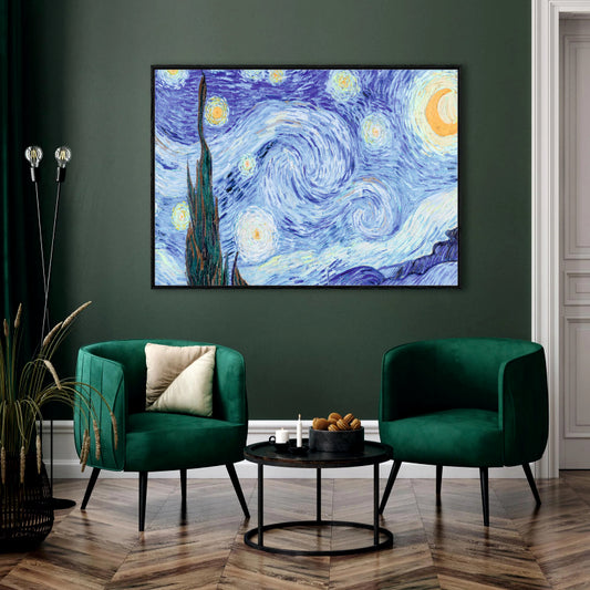 Cosmic Serenity Canvas Digital Painting - Van Gogh Style