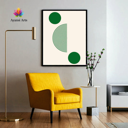 Forest Echo - Abstract Green Geometric Canvas Digital Painting by Ayansi Art